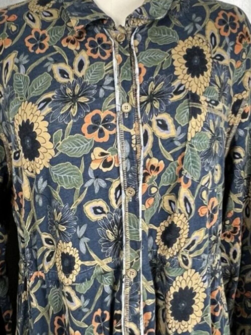 S 🌻👗 Natura Life Christa Cotton floral button down BOHO Cottagecore Maxi Dress - Picture 8 of 8